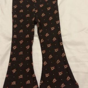 Zara Kids Floral Patterned Leggings - Brown and Pink